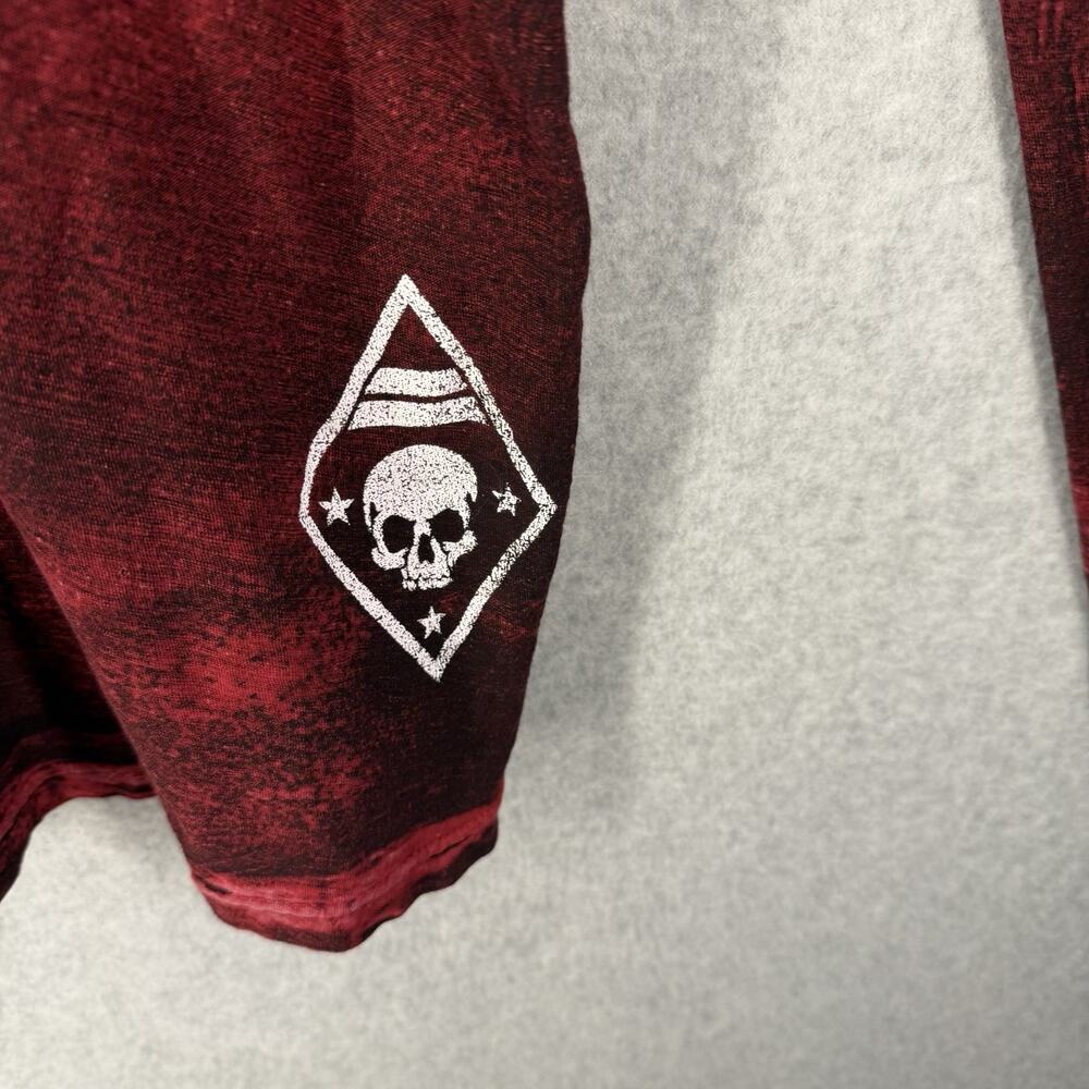 Affliction American Customs Henley Hoodie 2X Red Distressed Y2K - Picture 13 of 15